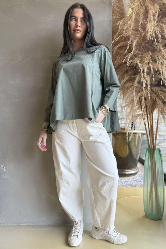Portia Cotton Top Khaki